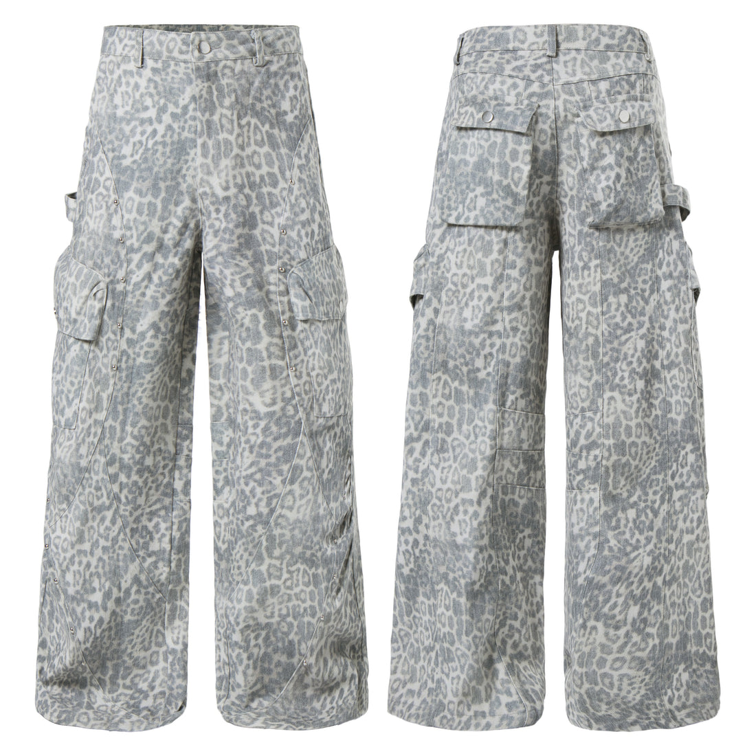 3-6-5.shop Leopard Utility Wide-Leg Pants