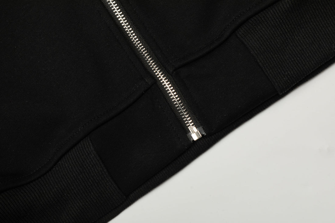 3-6-5.shop Leopard Panel Zip Hoodie