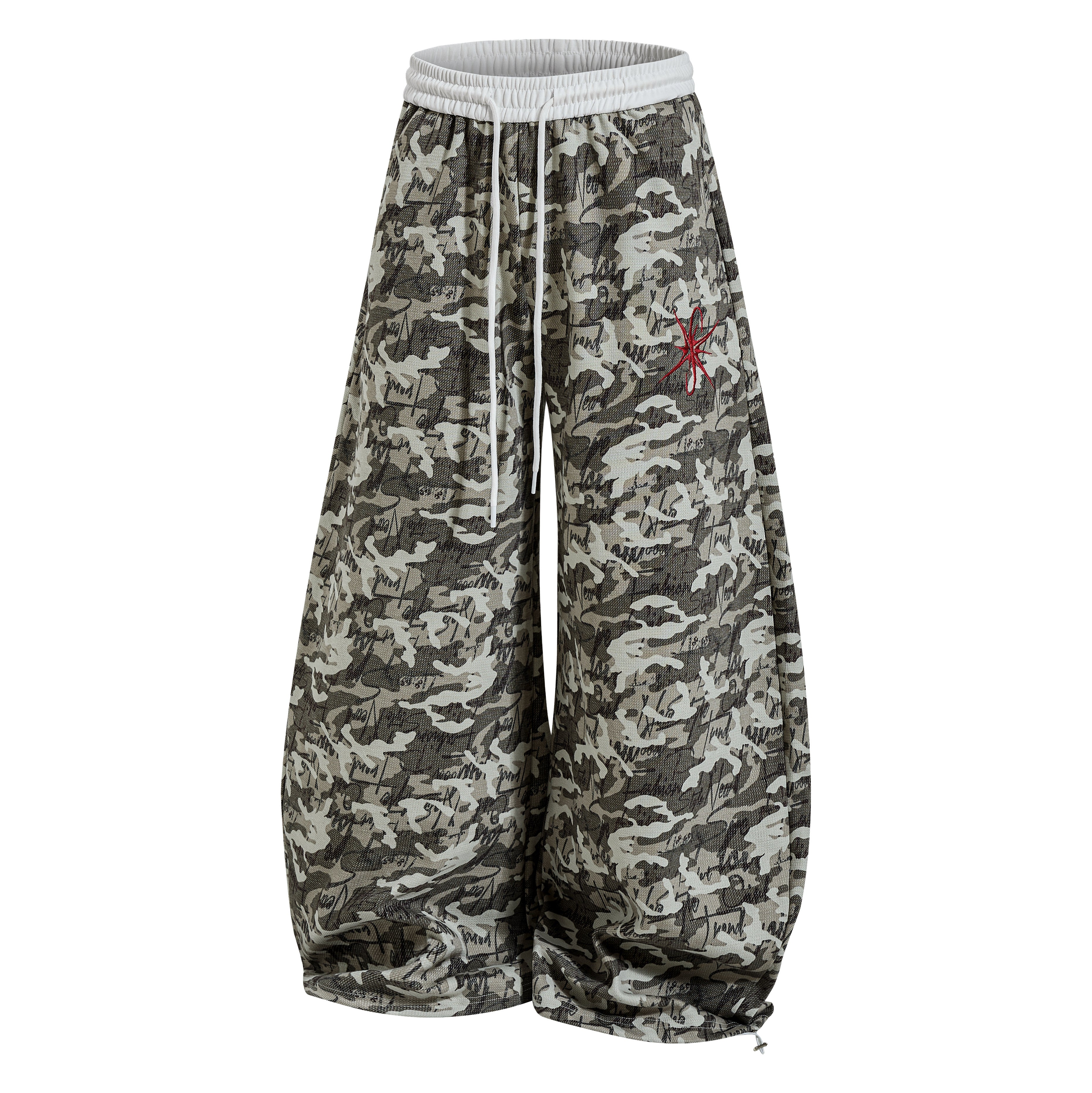 3-6-5.shop Camo Script Wide-Leg Pants