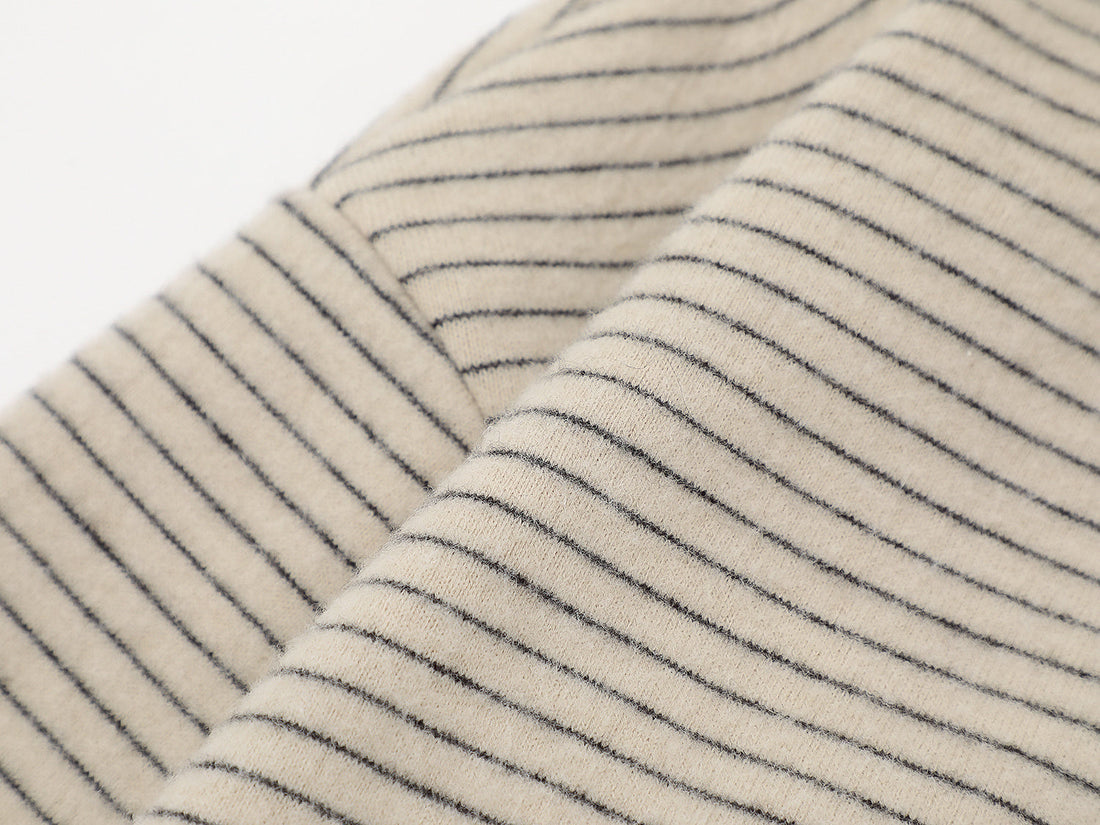 3-6-5.shop Striped Knit Zip Hoodie