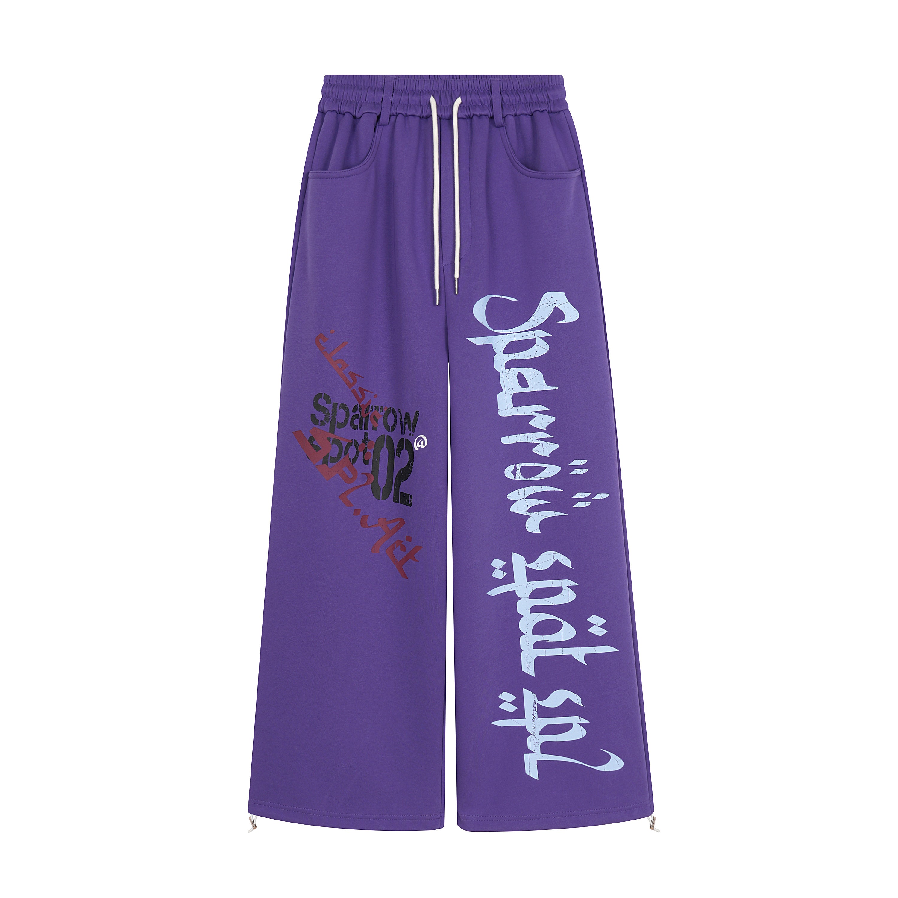 3-6-5.shop Graphic Print Wide-Leg Sweatpants