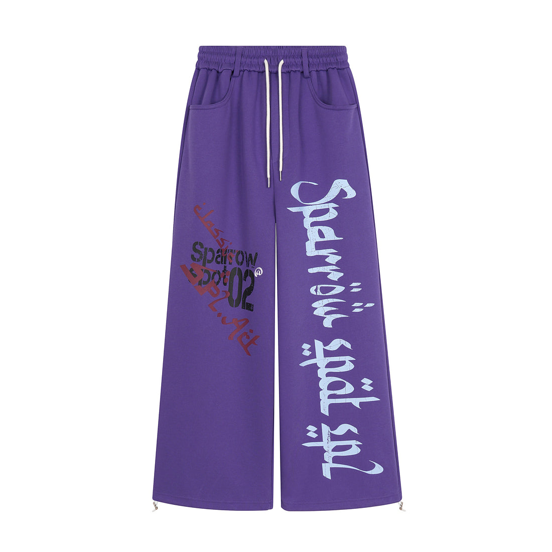 3-6-5.shop Graphic Print Wide-Leg Sweatpants