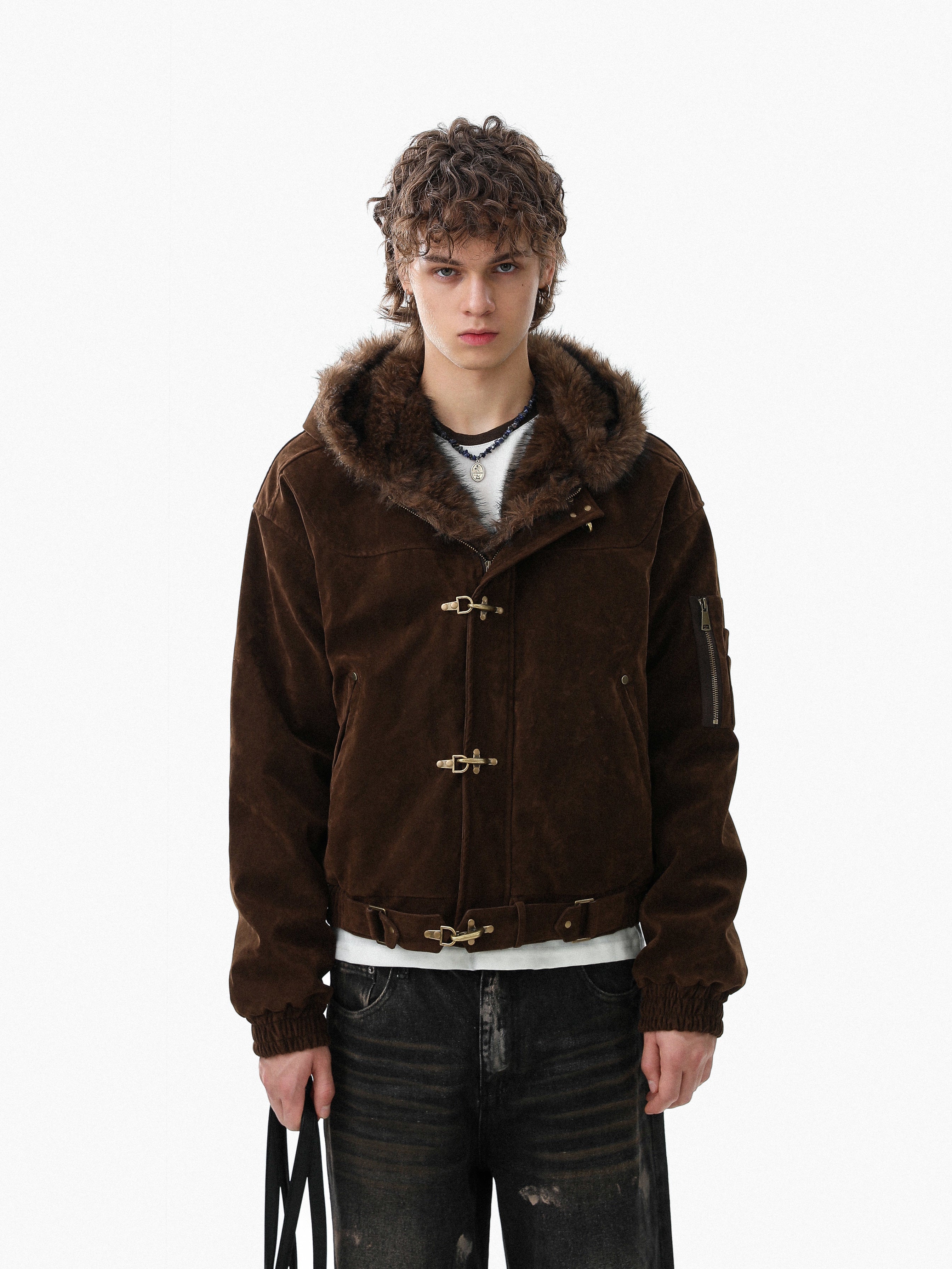 3-6-5.shop Faux Suede Fur-Lined Jacket
