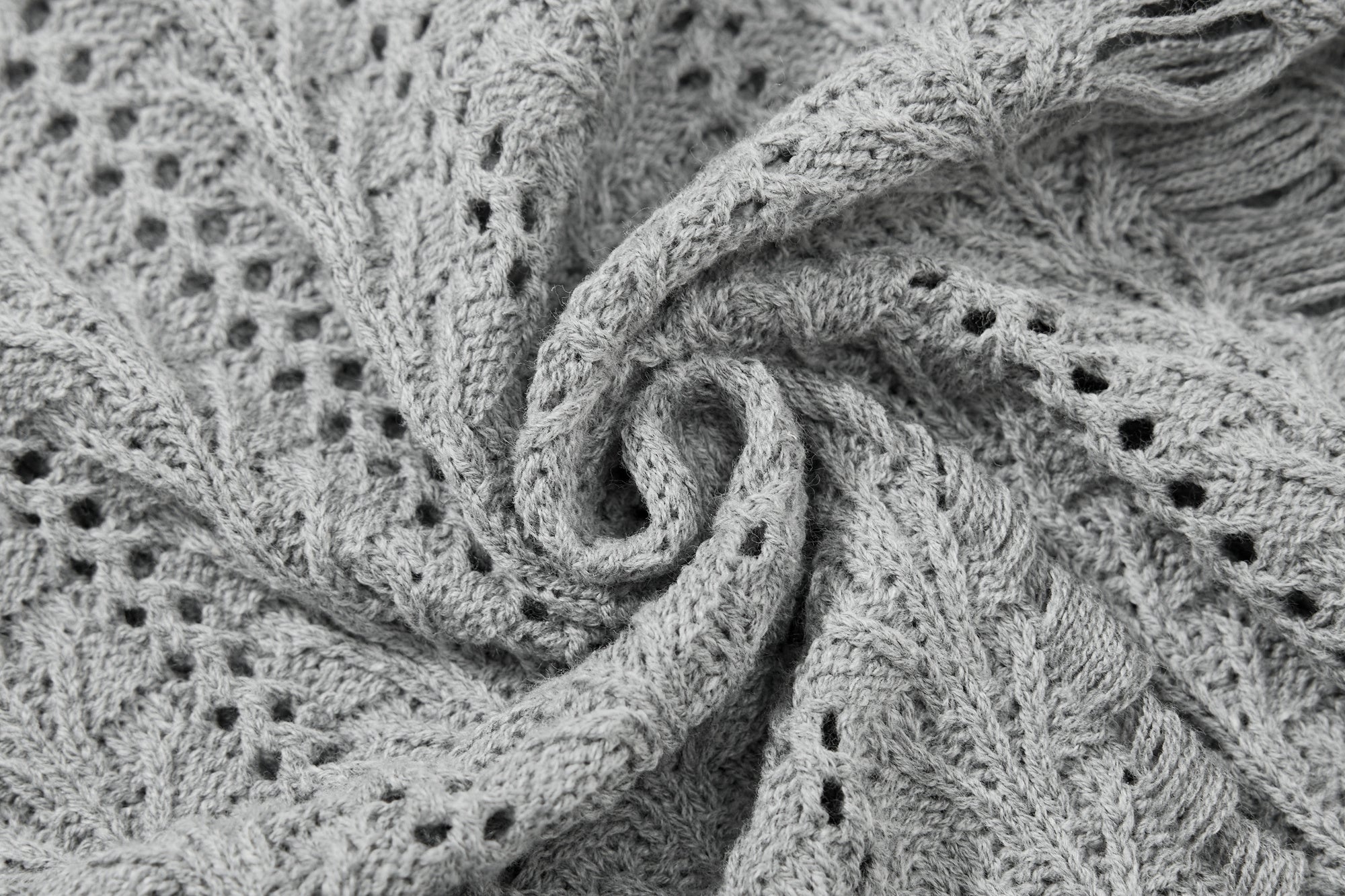 3-6-5.shop Distressed Knit Zip Cardigan