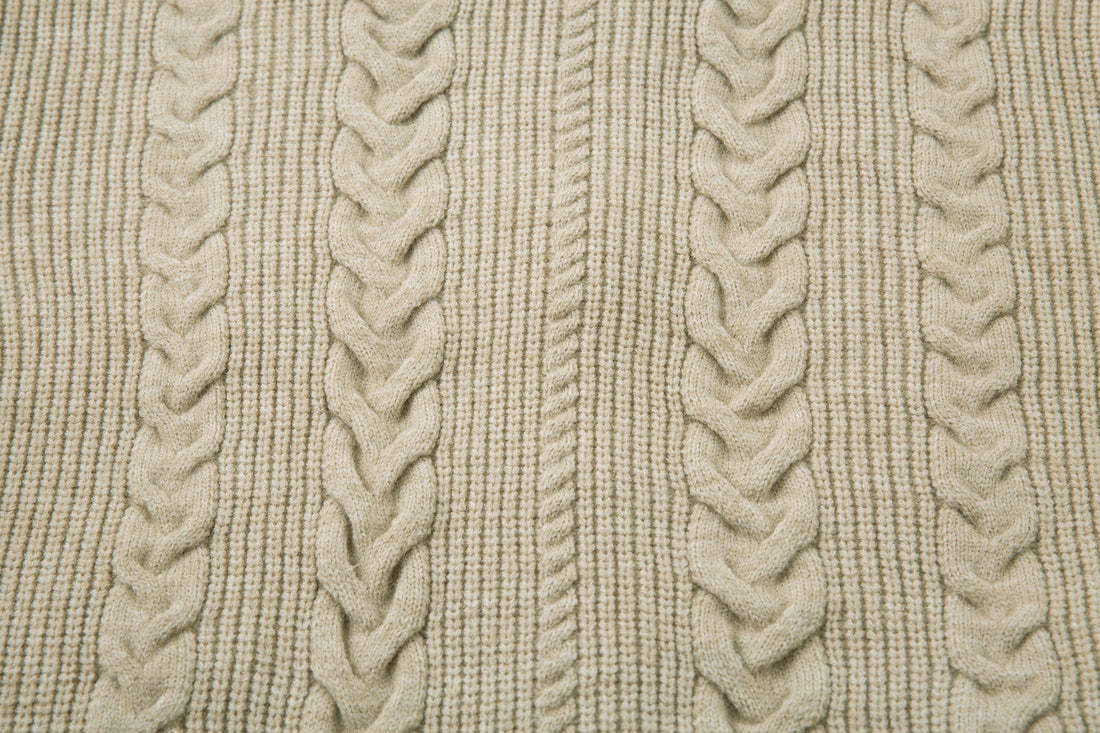 3-6-5.shop Cable Knit Zip-Up Sweater Jacket