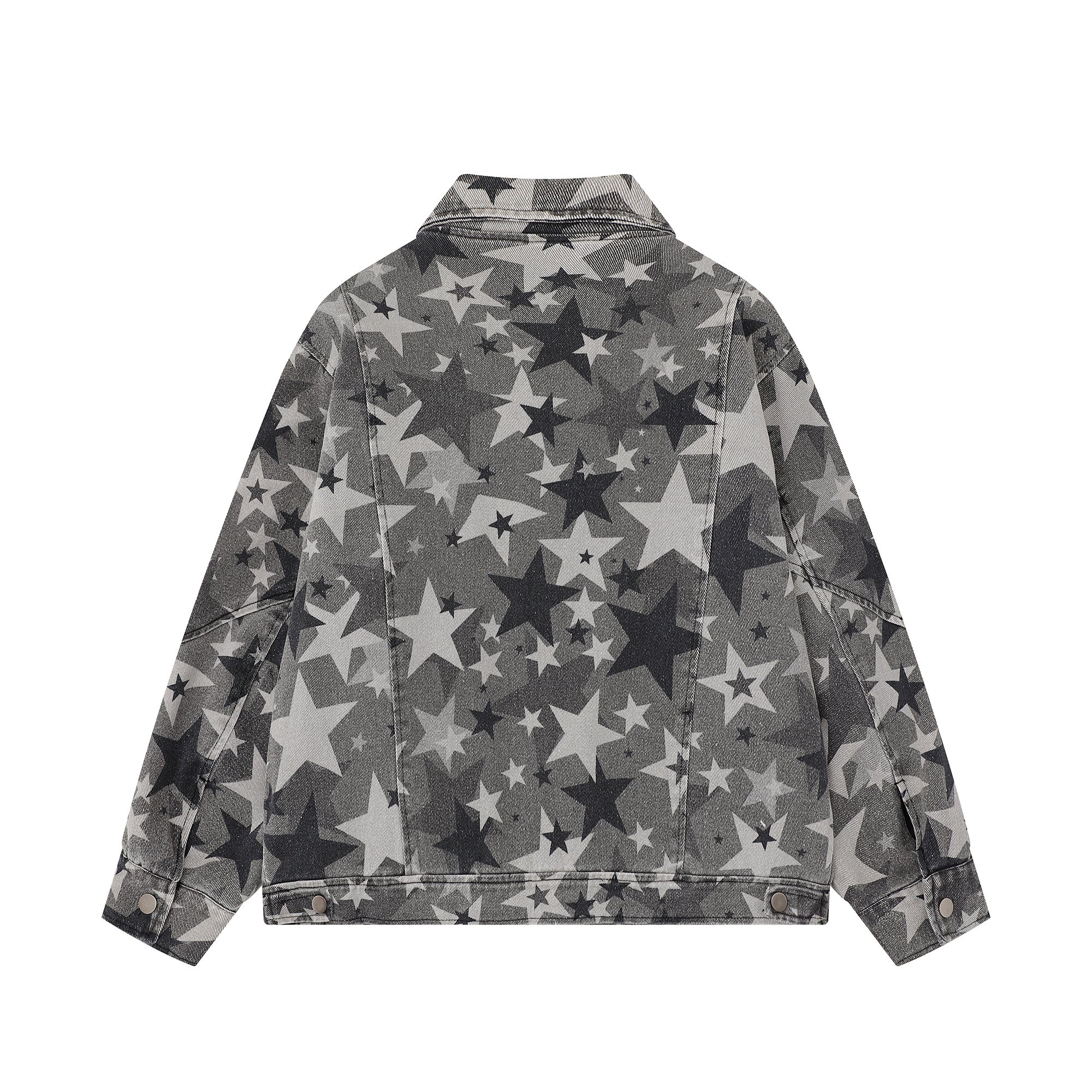 3-6-5.shop Star Pattern Denim Jacket