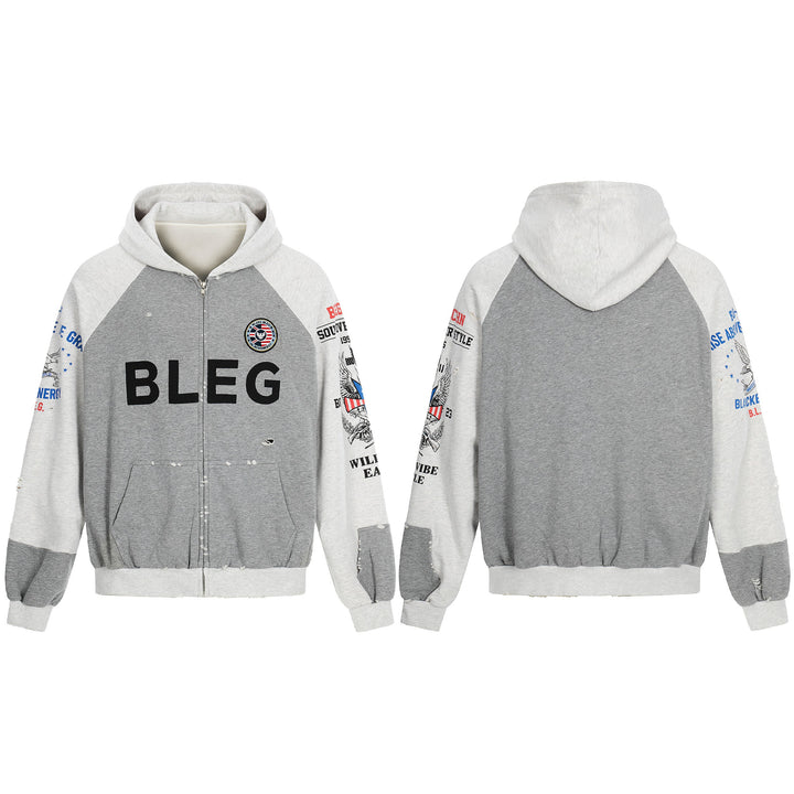 3-6-5.shop Graphic Zip-Up Hoodie