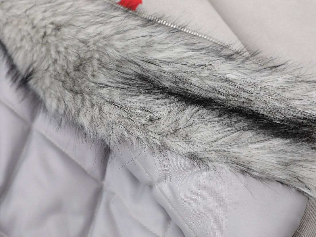 3-6-5.shop Flag Graphic Fur Hoodie Jacket