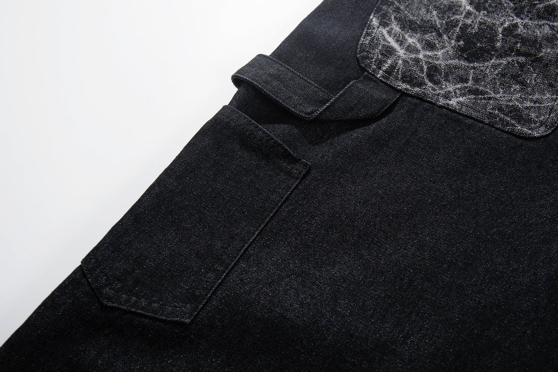 3-6-5.shop Cracked Panel Wide-Leg Pants