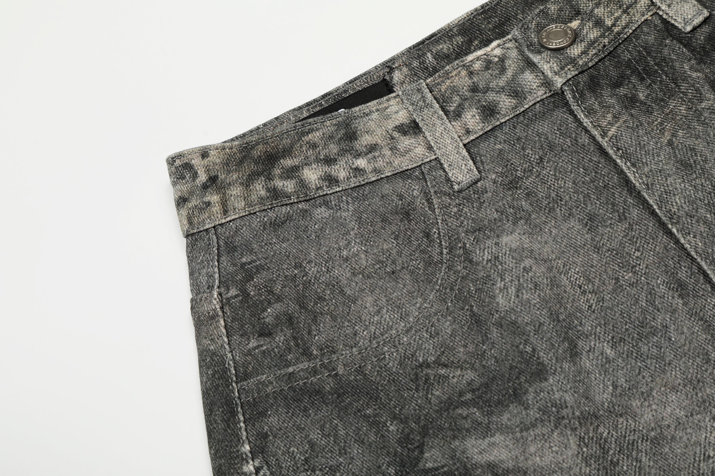 3-6-5.shop Washed Curved Denim Pants