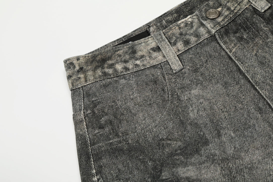 3-6-5.shop Washed Curved Denim Pants