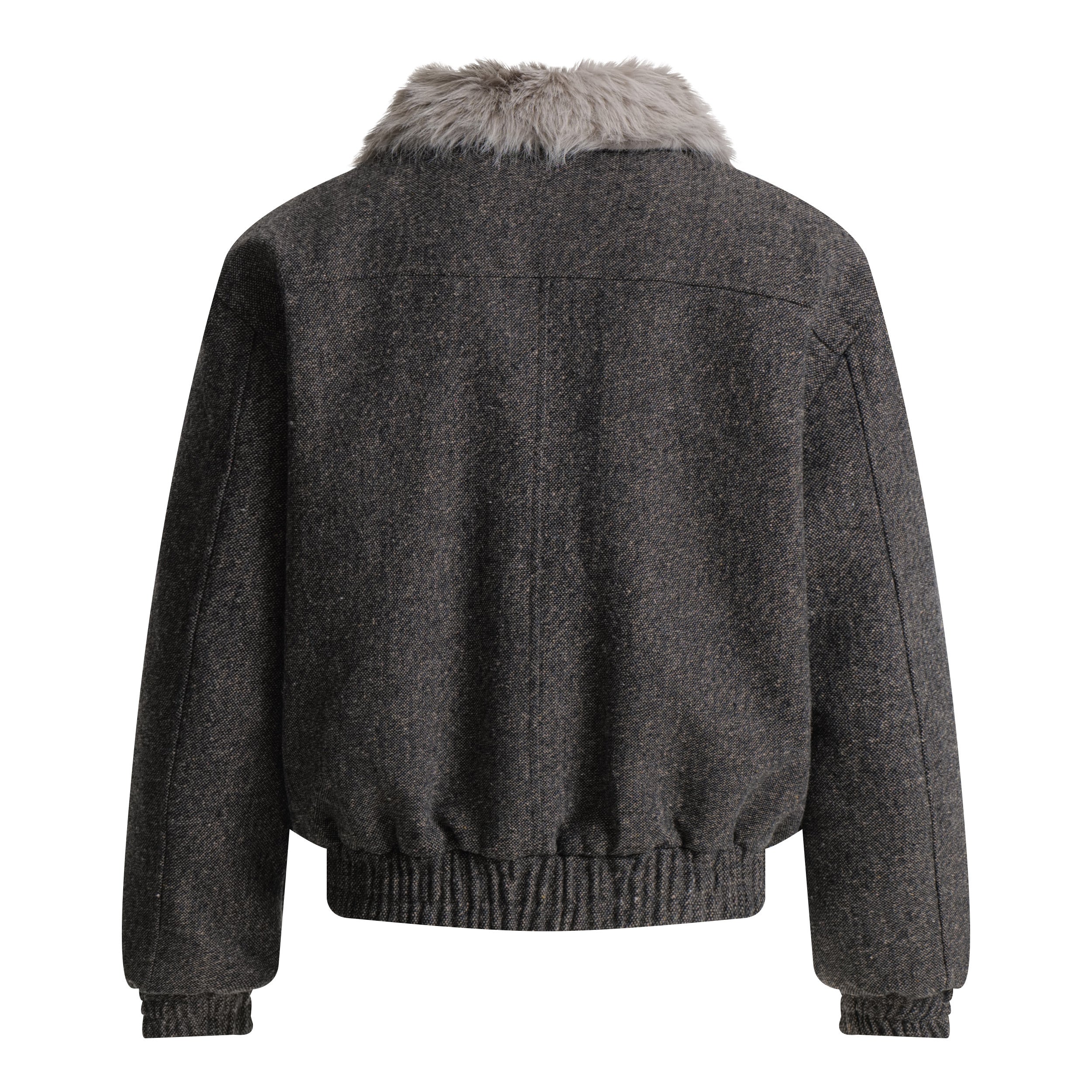 3-6-5.shop Faux-Fur Collar Wool-Blend Jacket