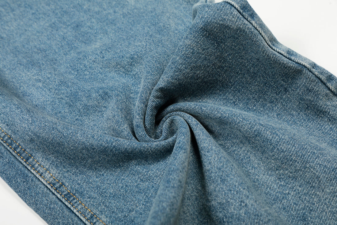 3-6-5.shop Asymmetric Waist Wide-Leg Denim Pants