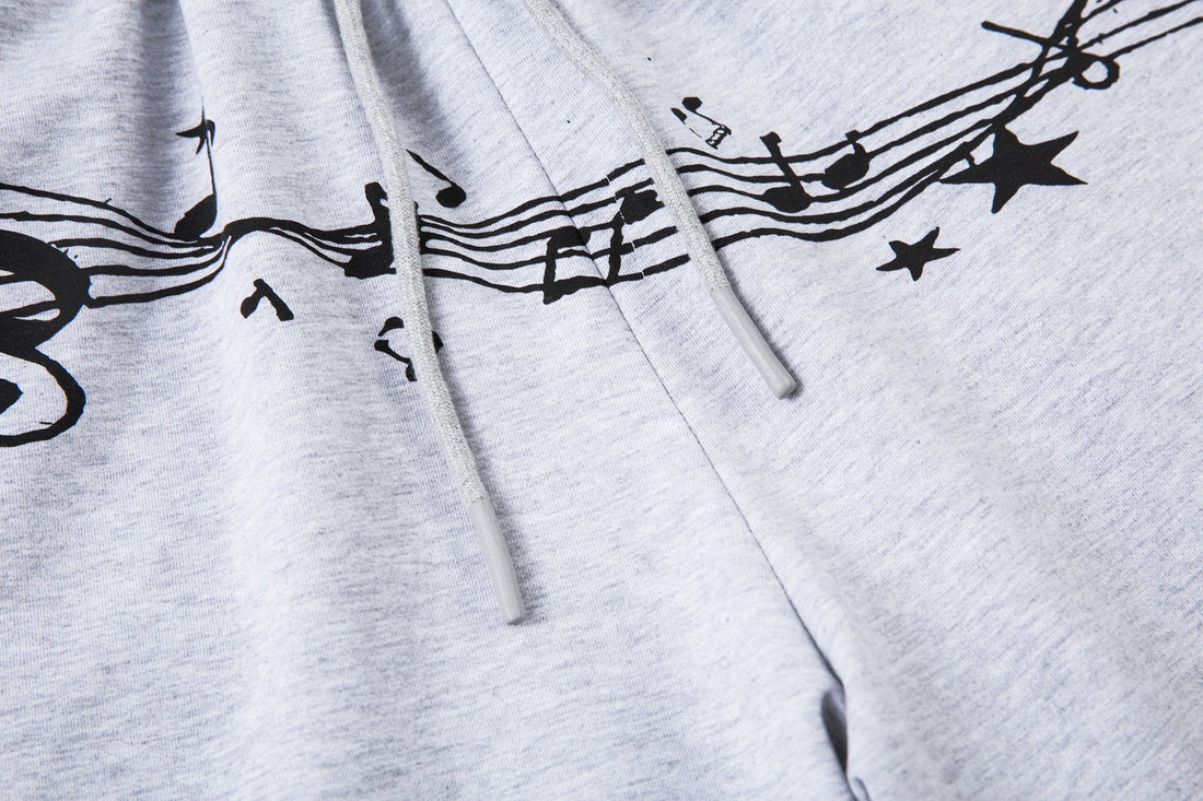 3-6-5.shop Music Graphic Wide-Leg Sweatpants
