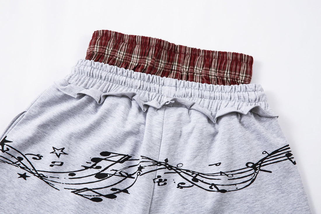 3-6-5.shop Music Graphic Wide-Leg Sweatpants