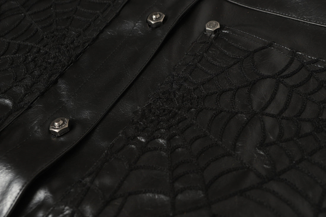 3-6-5.shop Web Embossed PU Jacket