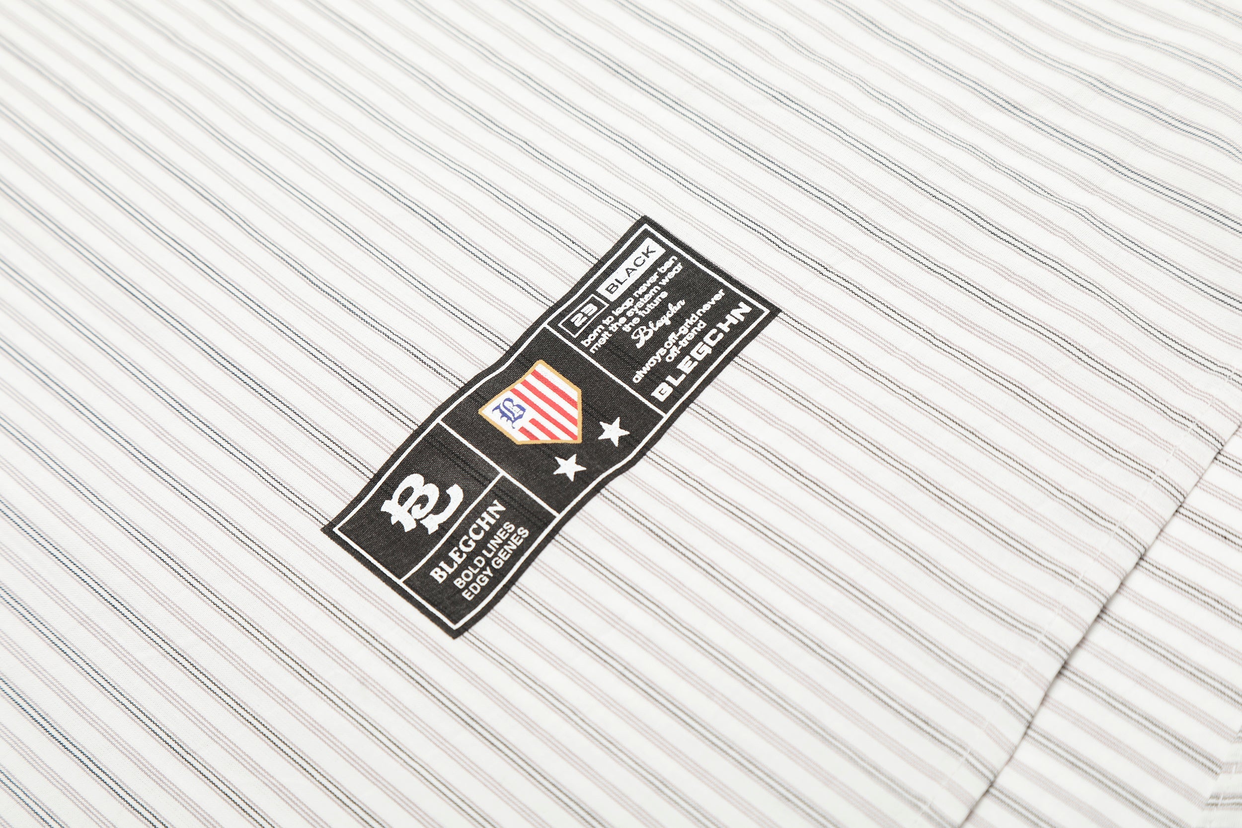 3-6-5.shop Striped Logo Button-Up Shirt