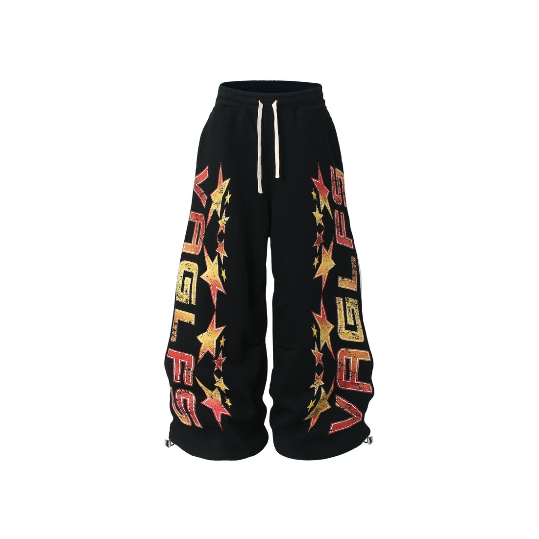 3-6-5.shop Fleece-Lined Glitter Star Wide-Leg Sweatpants