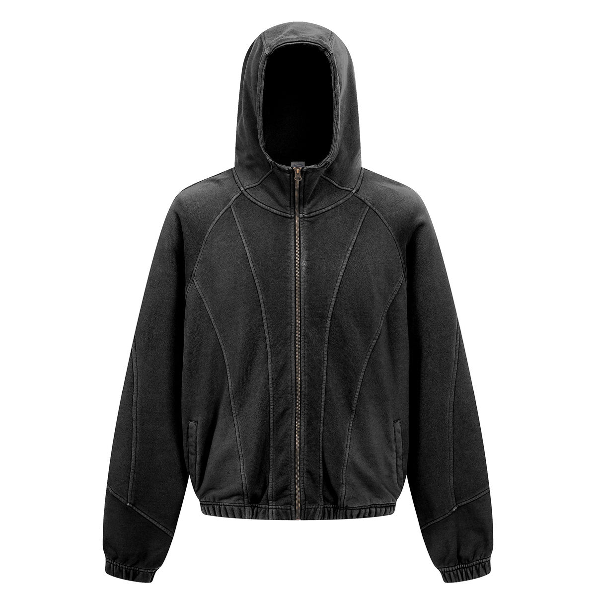 3-6-5.shop Curved-Seam Full-Zip Hoodie