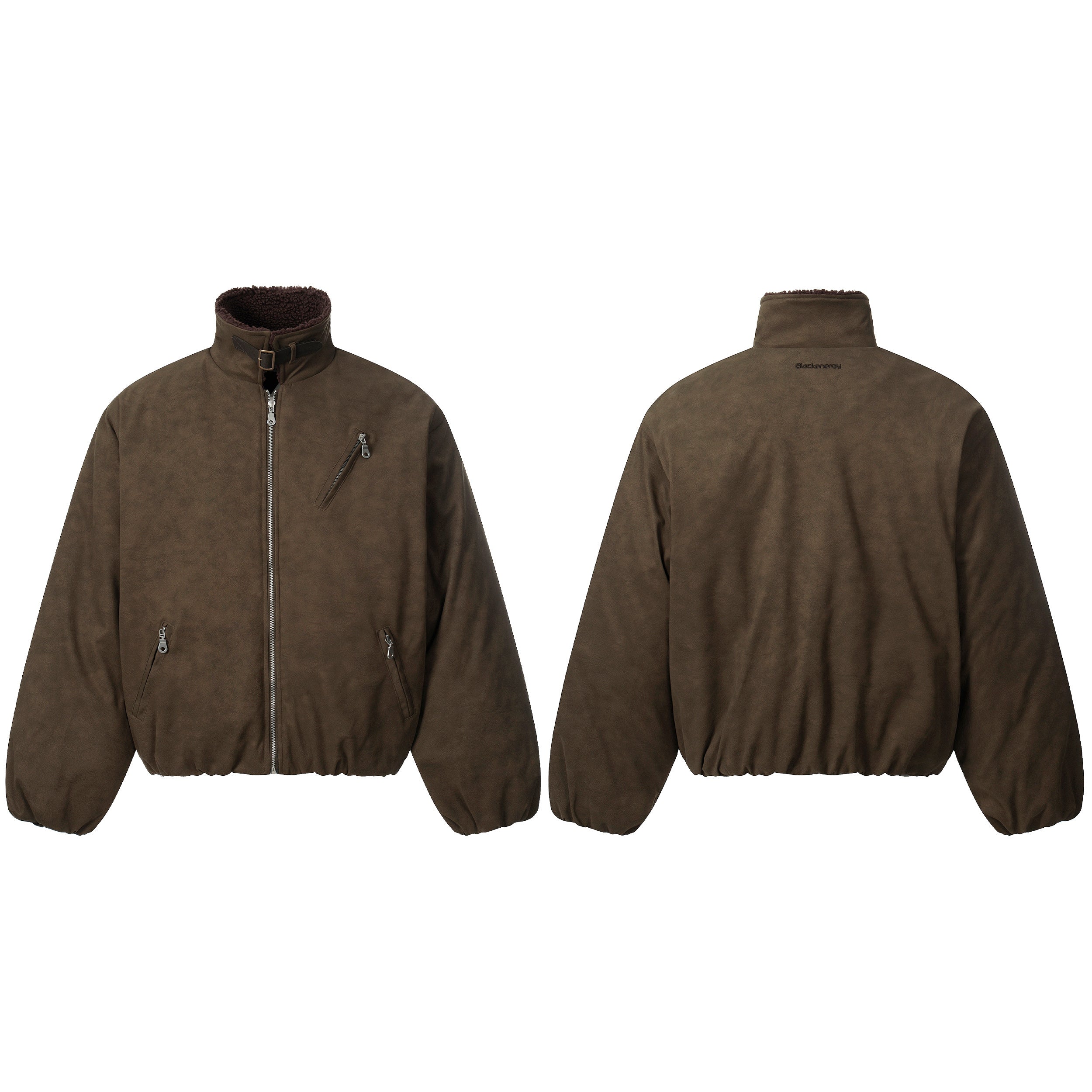 3-6-5.shop Suede-Effect Bomber Jacket