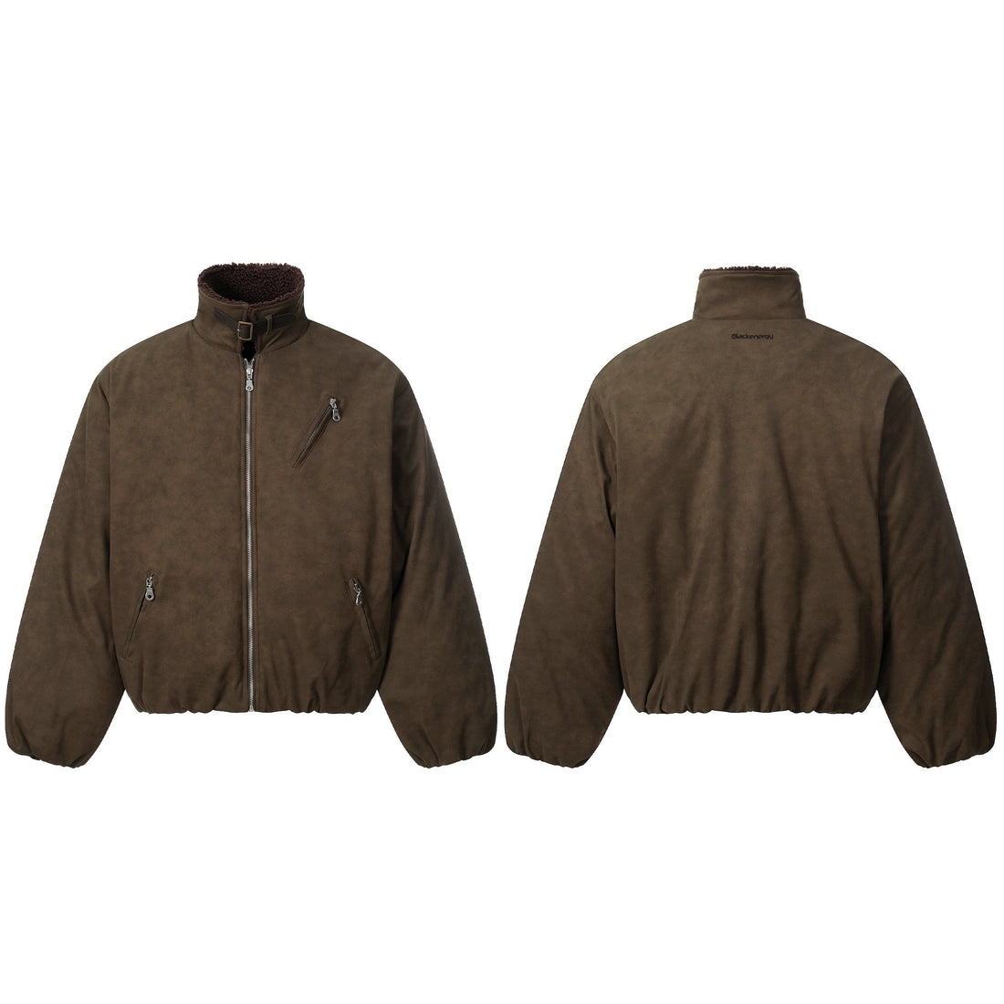 3-6-5.shop Suede-Effect Bomber Jacket