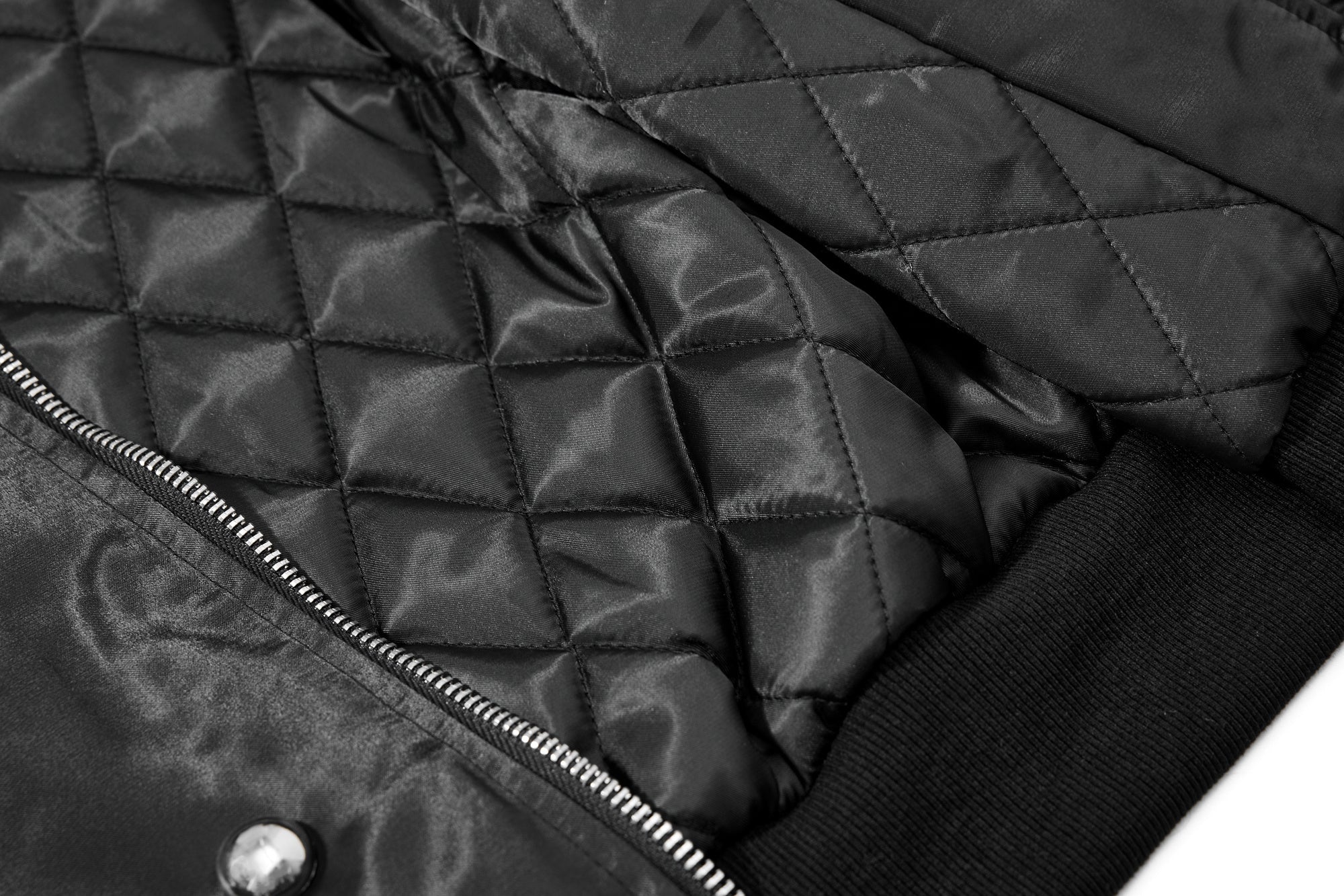 3-6-5.shop Faux Fur Collar Glossy Bomber Jacket