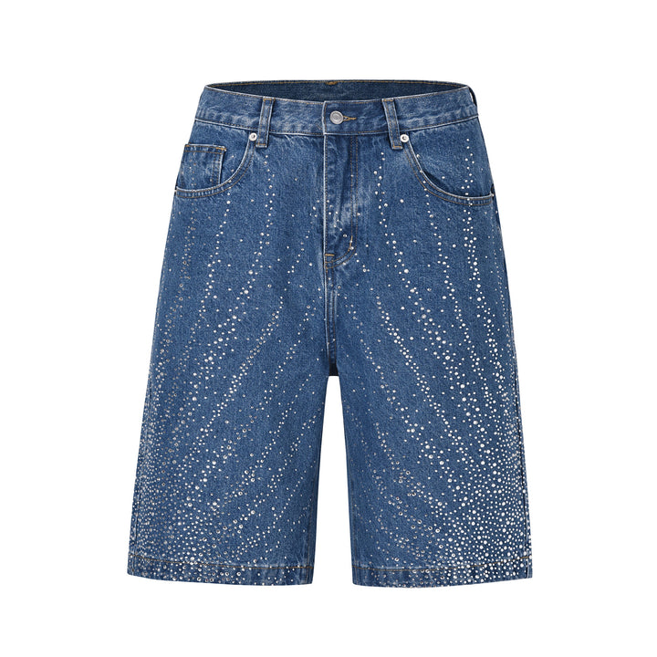 3-6-5.shop Rhinestone Burst Denim Shorts
