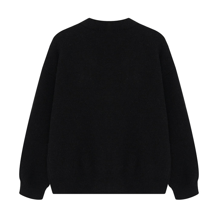 3-6-5.shop Classic Retro Patch Knit Cardigan