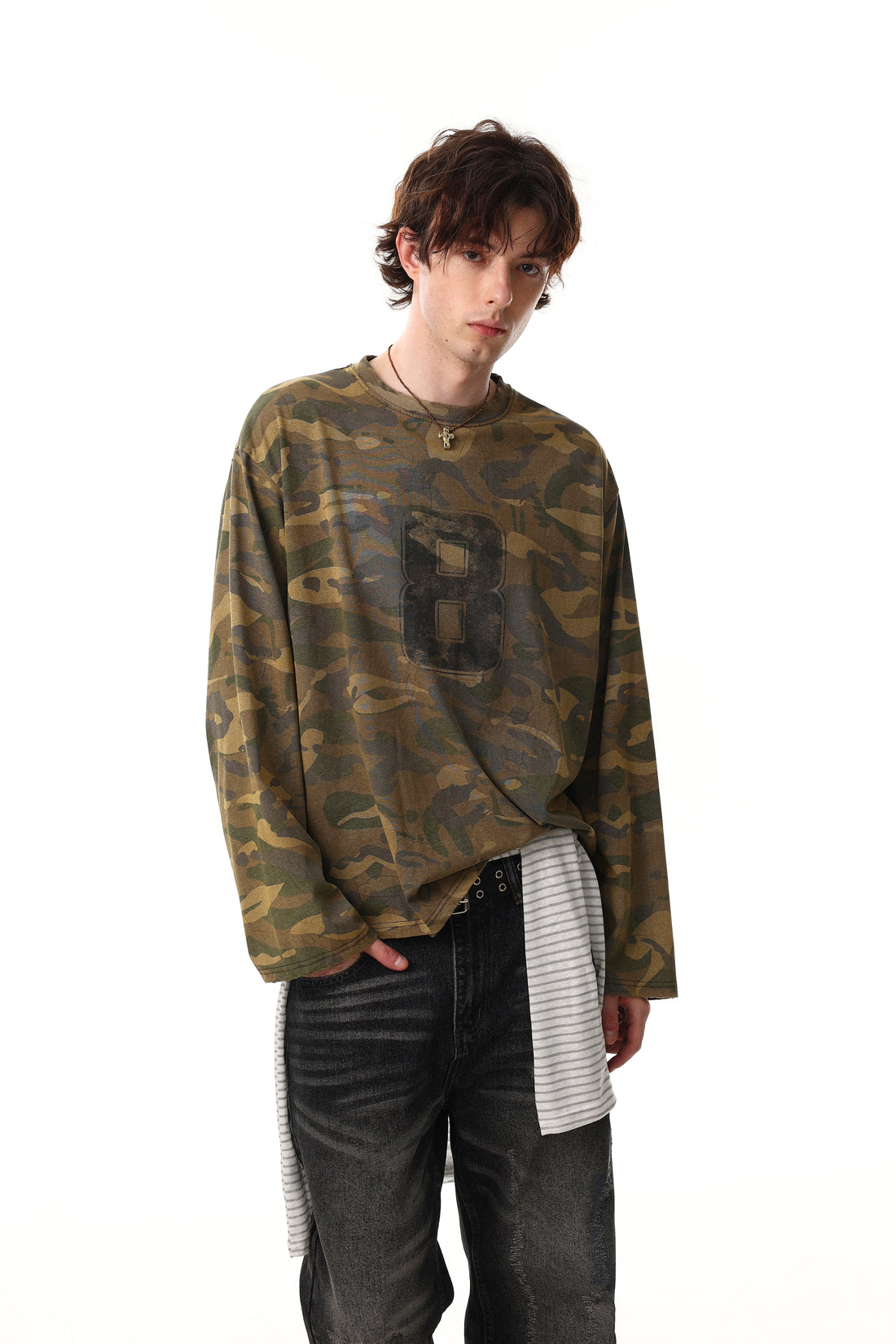 3-6-5.shop Camo Graphic Long Sleeve Tee
