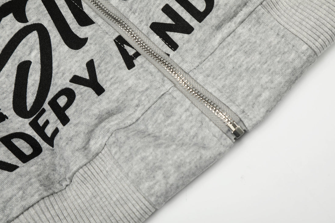 3-6-5.shop Street Manifesto Graphic Zip Hoodie
