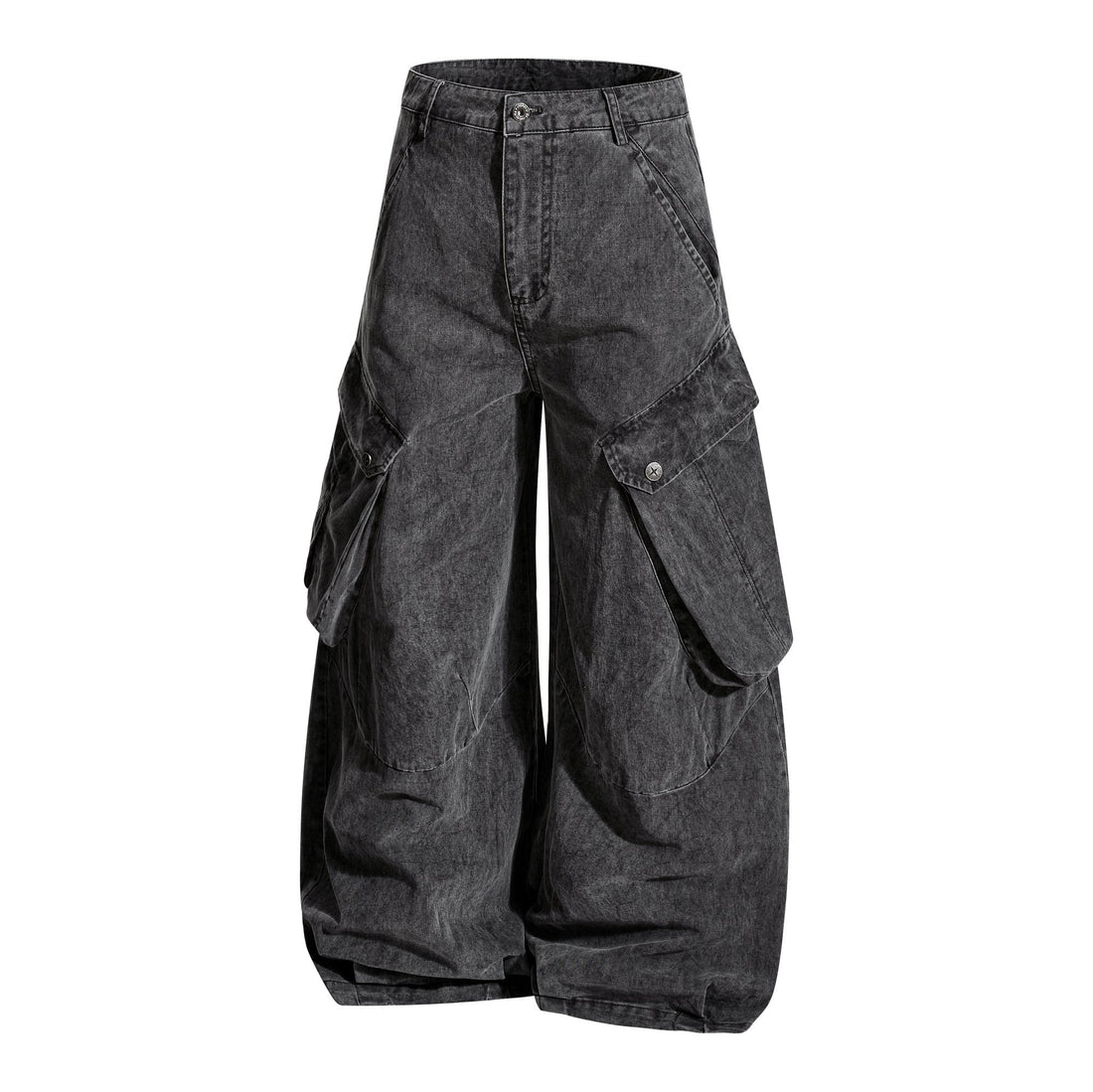 3-6-5.shop Washed Wide-Leg Cargo Pants