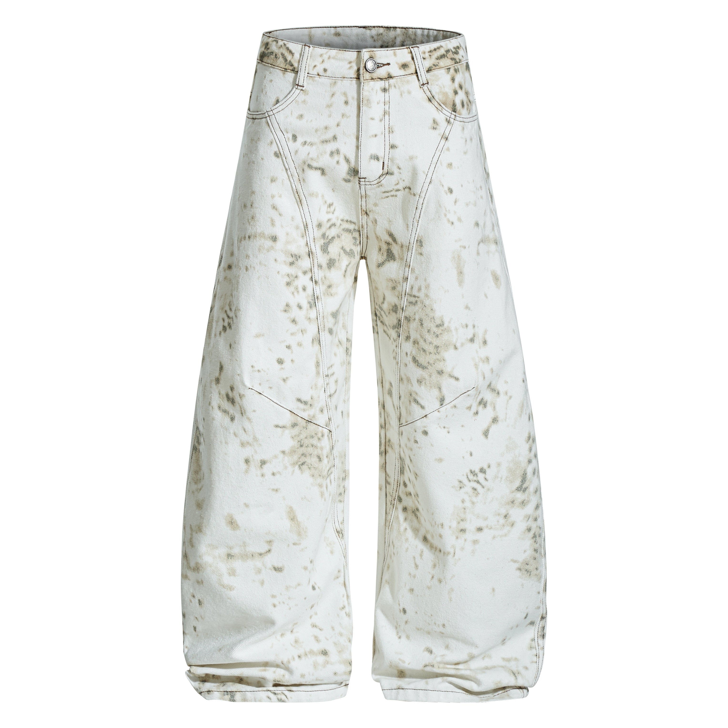 3-6-5.shop Vintage Splatter Barrel Jeans