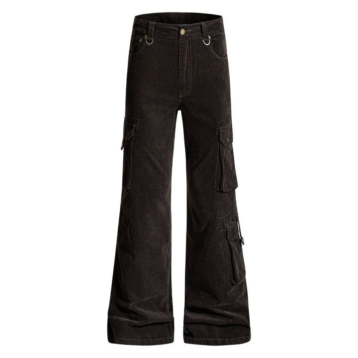 3-6-5.shop Washed Utility Flared Pants