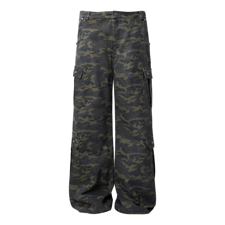 3-6-5.shop Camo Wide-Leg Cargo Pants