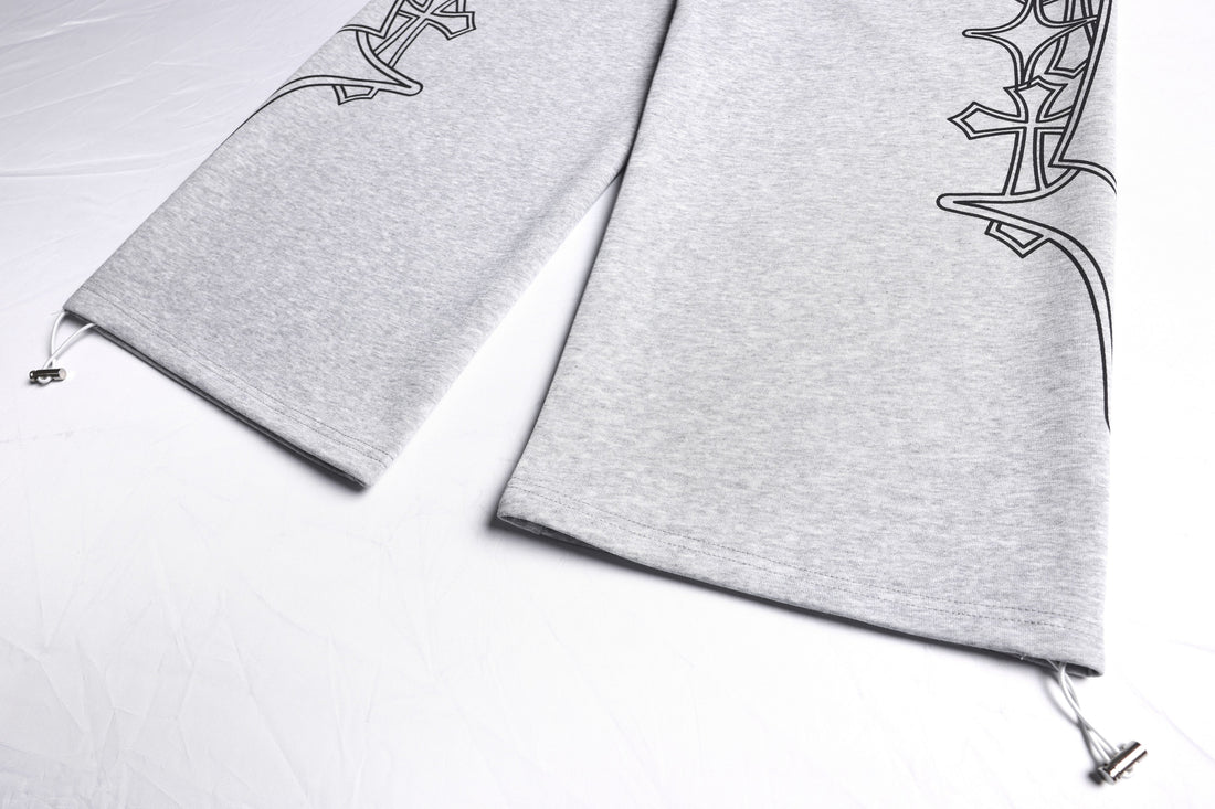 3-6-5.shop Gothic Outline Wide-Leg Sweatpants