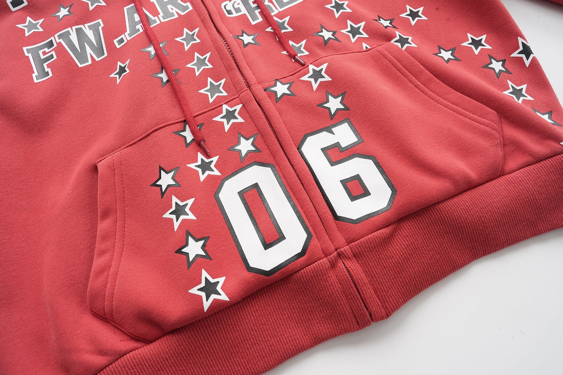 3-6-5.shop Retro Varsity Zip Hoodie