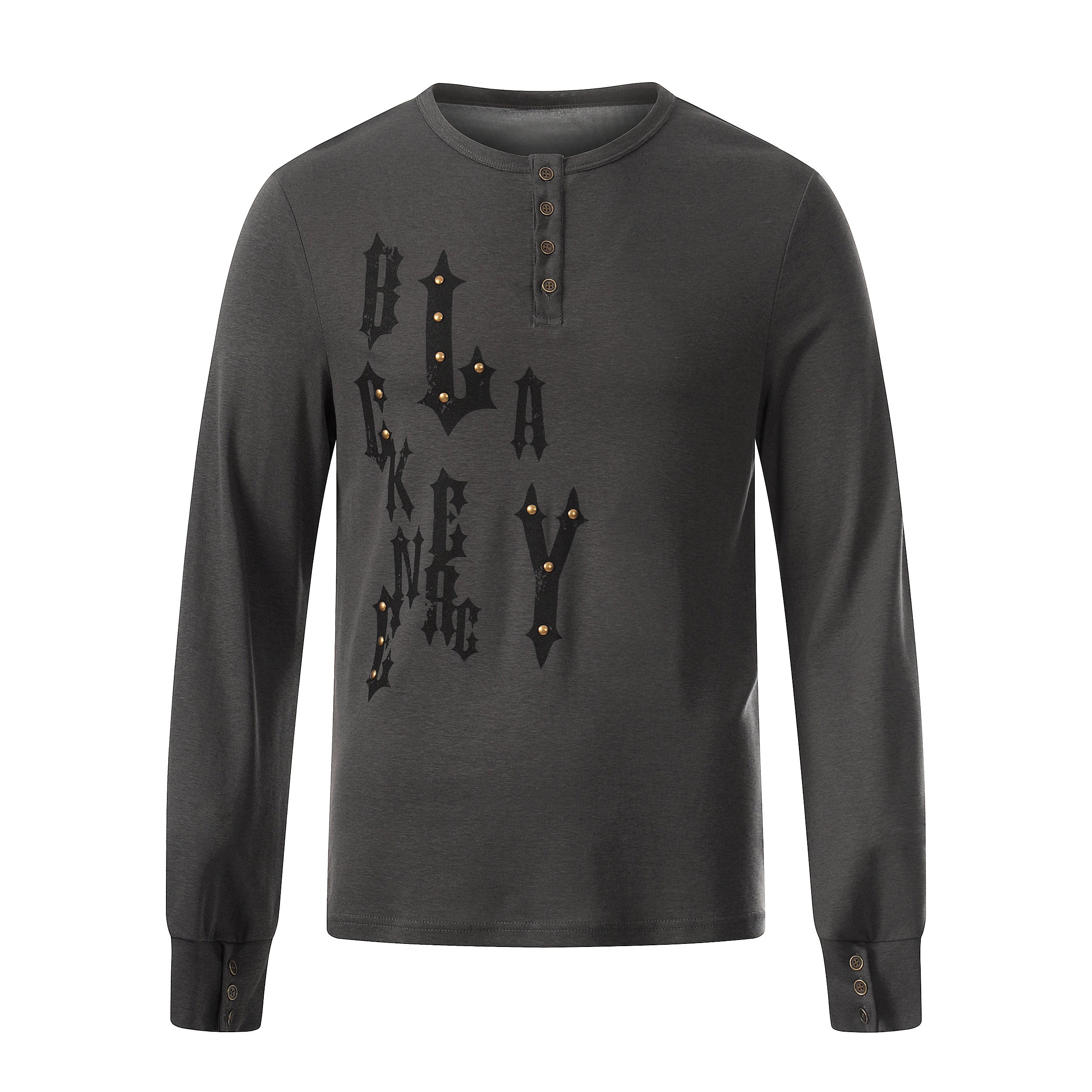 3-6-5.shop Graphic Long Sleeve Henley Tee