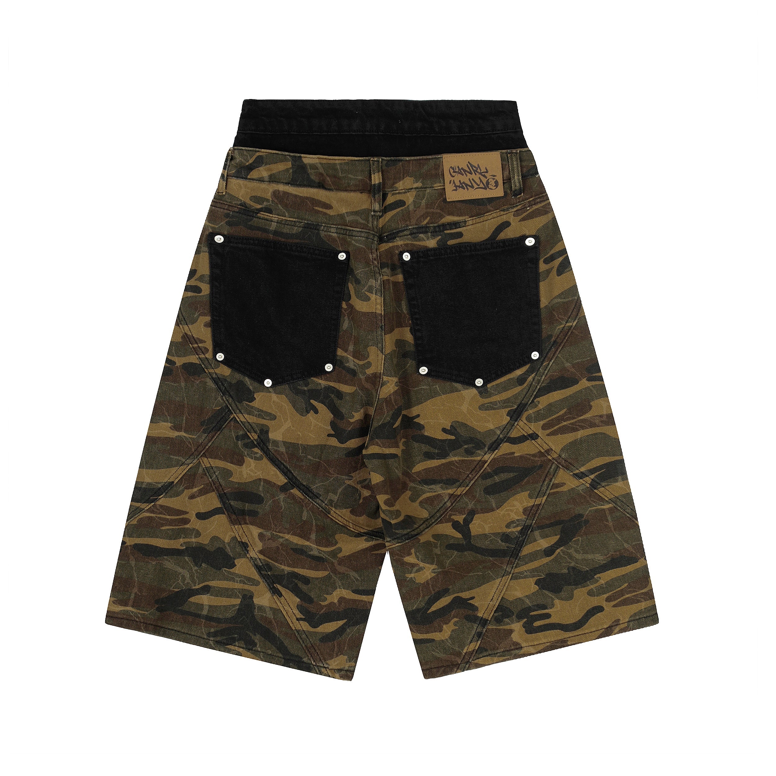3-6-5.shop Camo Panel Cargo Shorts