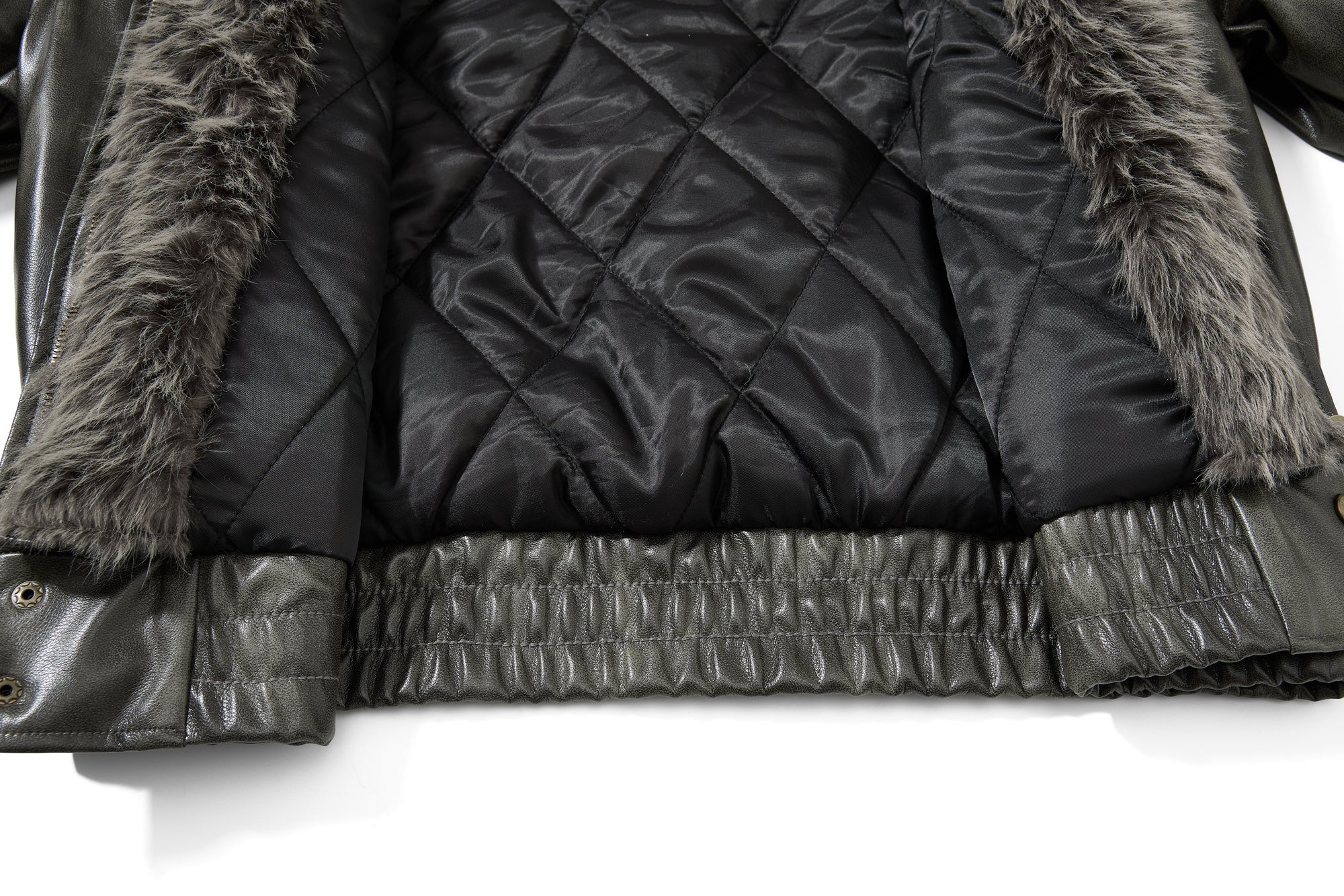 3-6-5.shop Faux Leather Bomber Jacket