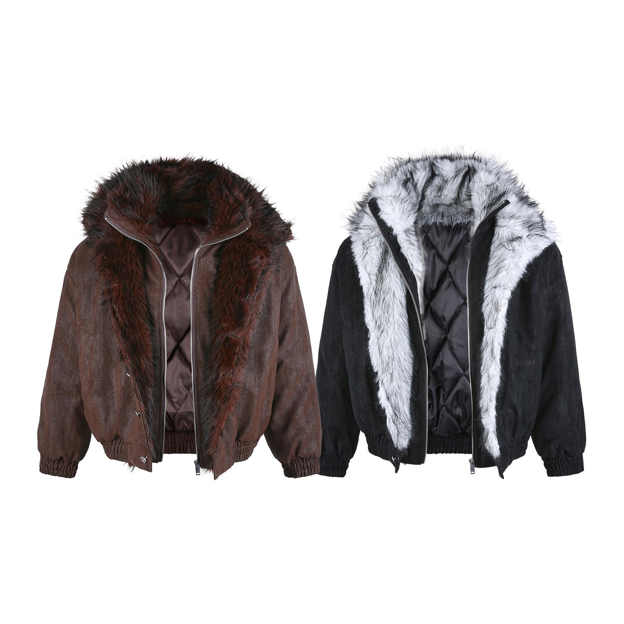 3-6-5.shop Fur-Lined Corduroy Jacket