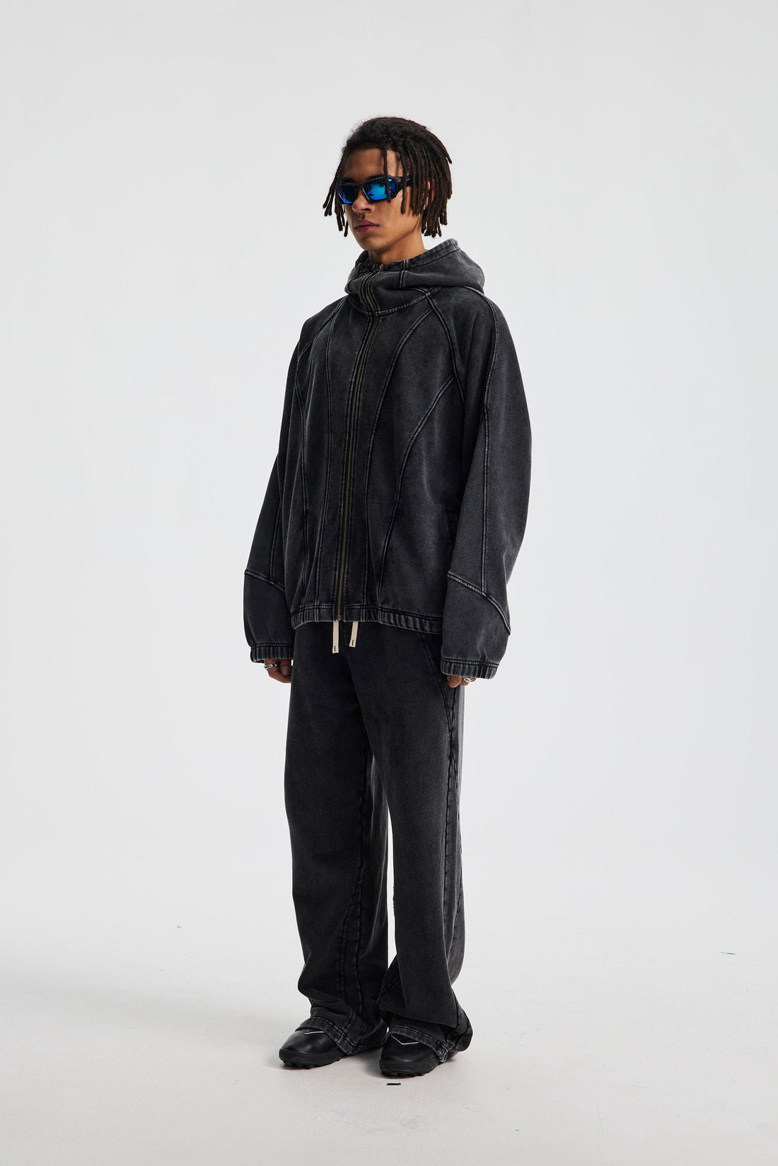 3-6-5.shop Curved-Seam Full-Zip Hoodie