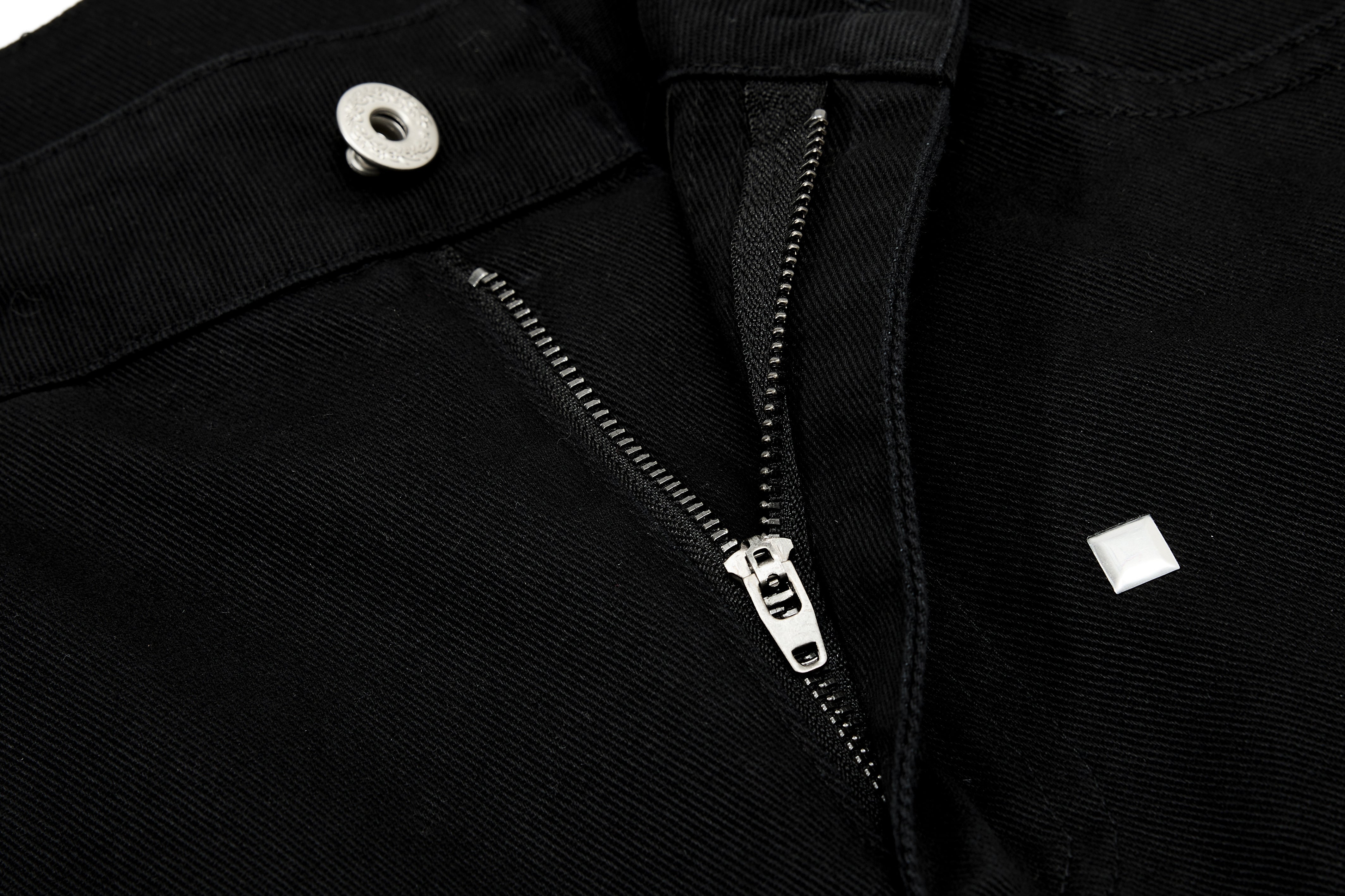 3-6-5.shop Stud Detail Wide-Leg Pants