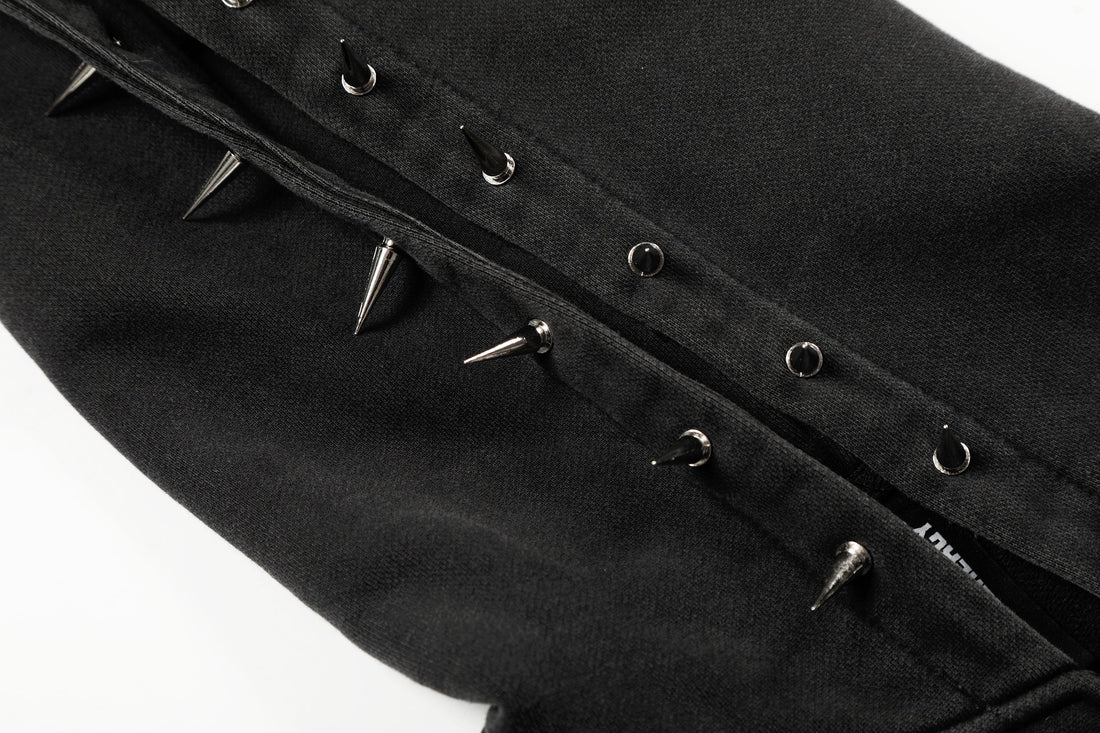 3-6-5.shop Studded Zip-Up Hoodie