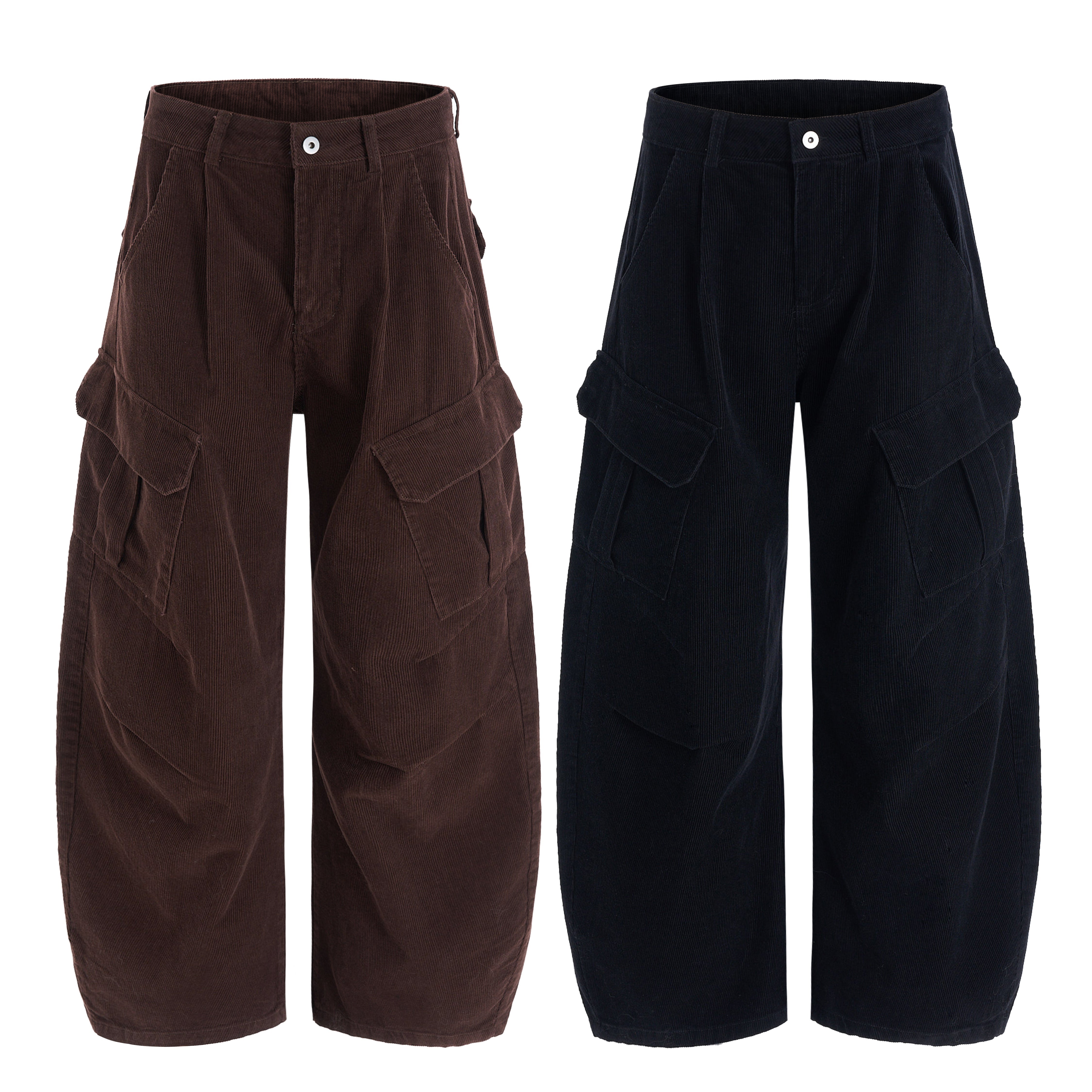 3-6-5.shop Corduroy Cargo Wide-Leg Pants