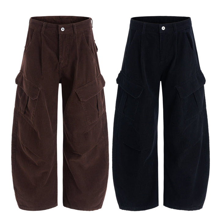 3-6-5.shop Corduroy Cargo Wide-Leg Pants