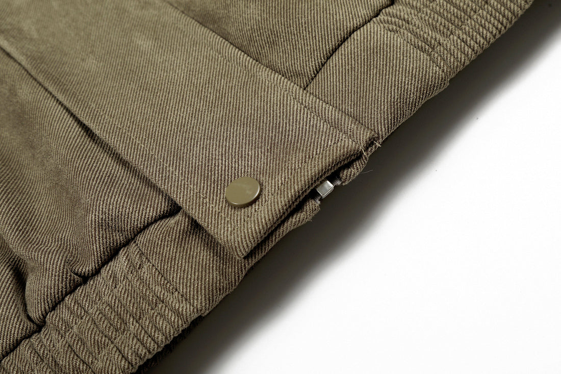 3-6-5.shop Faux Fur Collar Suede-Texture Buckle Bomber Jacket