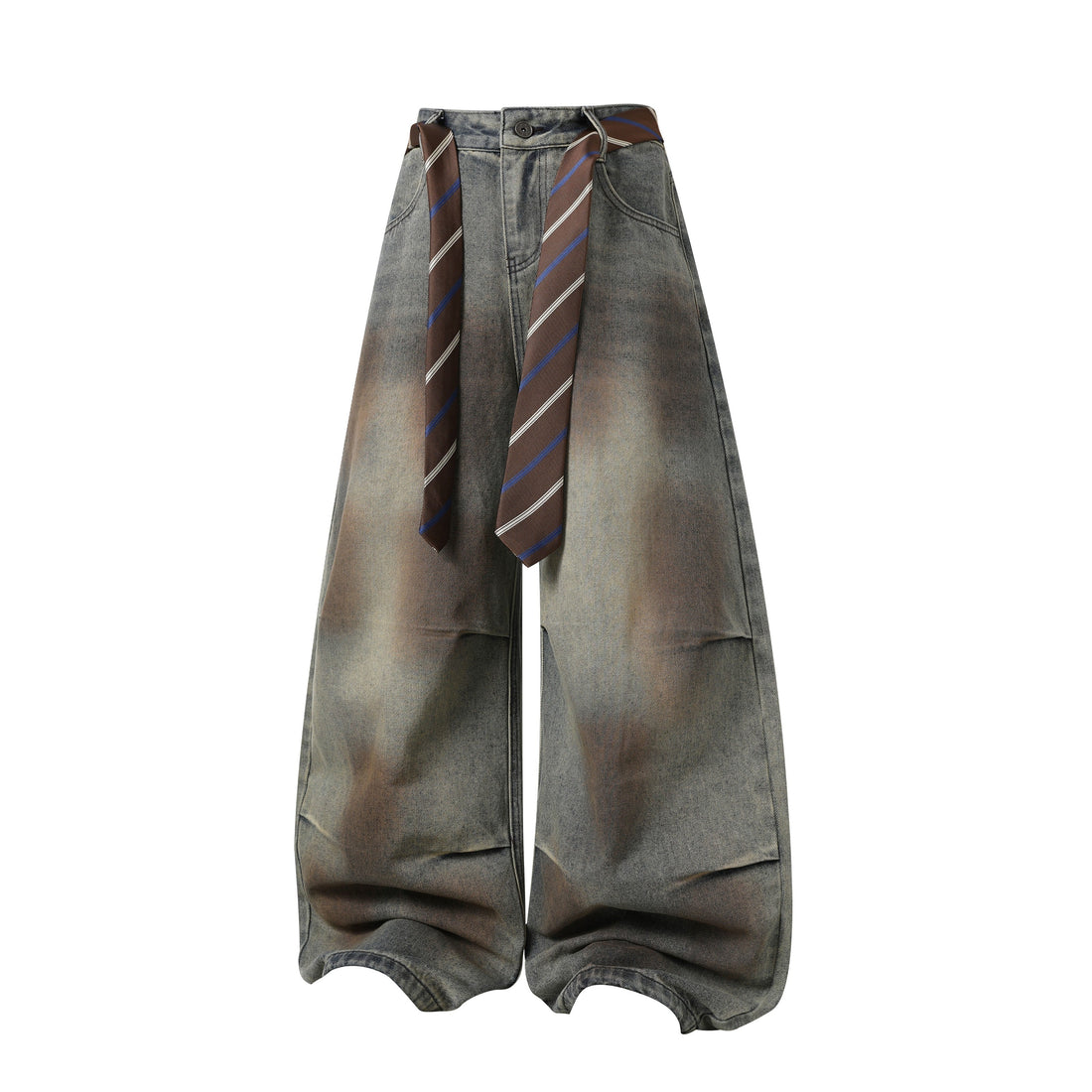 3-6-5.shop Tie-Waist Wide-Leg Denim Pants