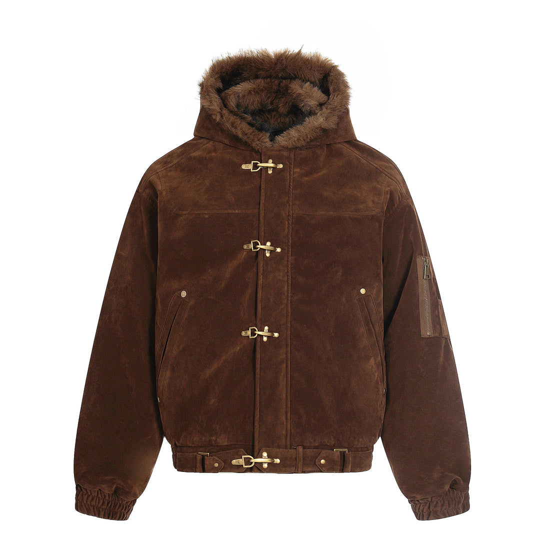 3-6-5.shop Faux Suede Fur-Lined Jacket