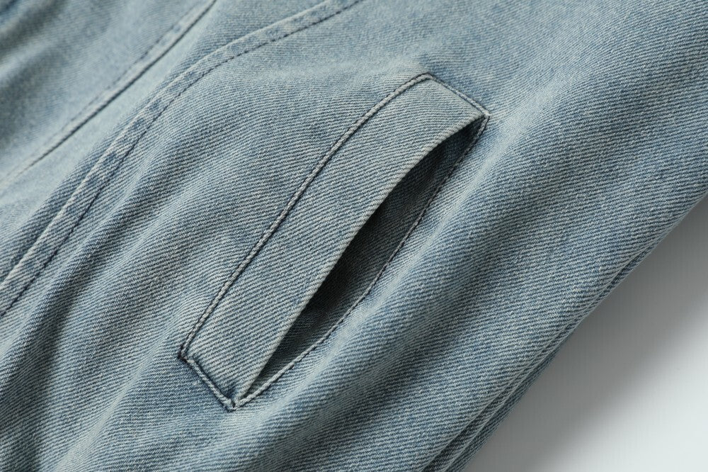 3-6-5.shop Faux Fur Collar Denim Jacket