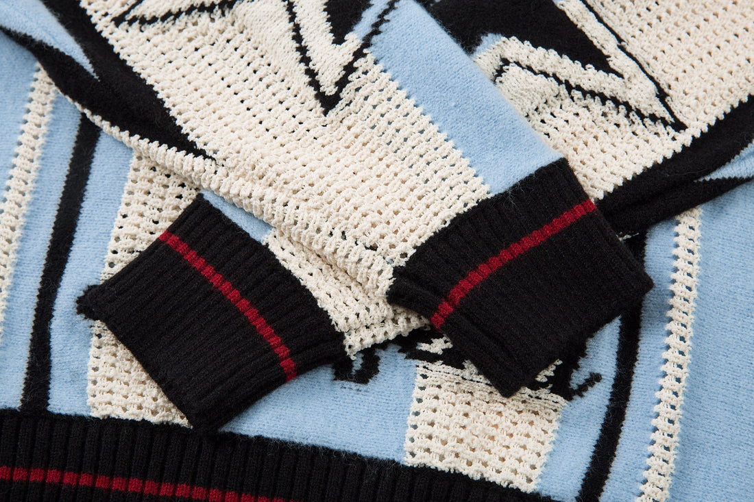 3-6-5.shop Varsity Stripe Knit Sweater